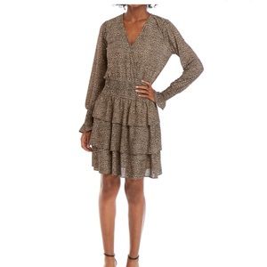 Michael - Michael kors smocked mini cheetah ruffle dress, size S